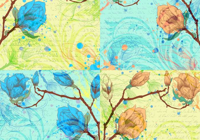 Script e Flower Backgrounds PSD Script e Flower Backgrounds PSD