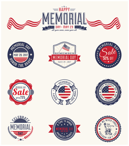 Memorial Day Badges PSD Pack Memorial Day Badges PSD Pack