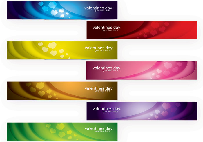 Modern Valentine's Day Banners PSD Set Modern Valentine's Day Banners PSD Set