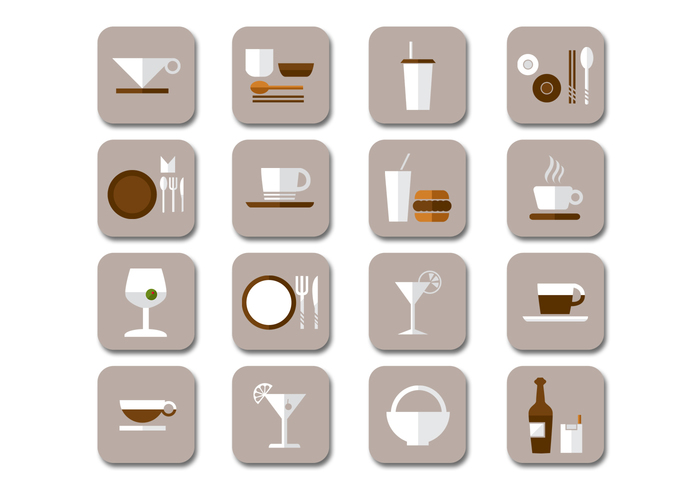 Flat Drink Icons PSD Collection Flat Drink Icons PSD Collection
