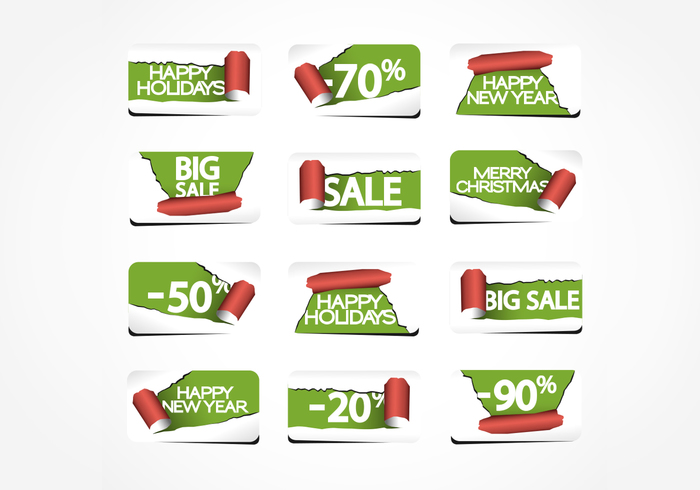 Torn Paper Holiday Labels PSD Pack Torn Paper Holiday Labels PSD Pack