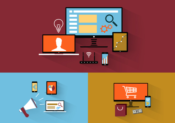 Flat Design Tech Icons PSD Pack Flat Design Tech Icons PSD Pack