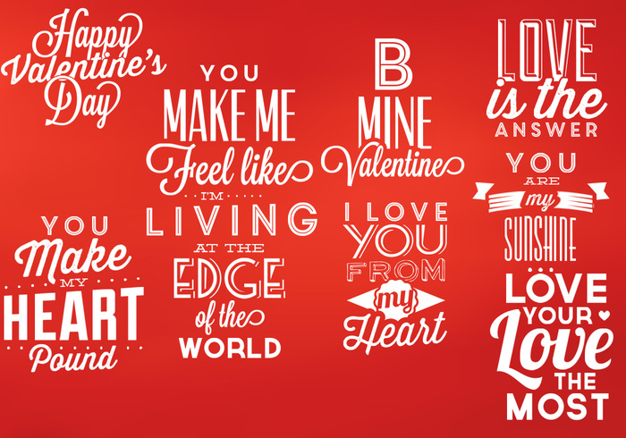 Valentine's Typographic PSD Elements Valentine's Typographic PSD Elements