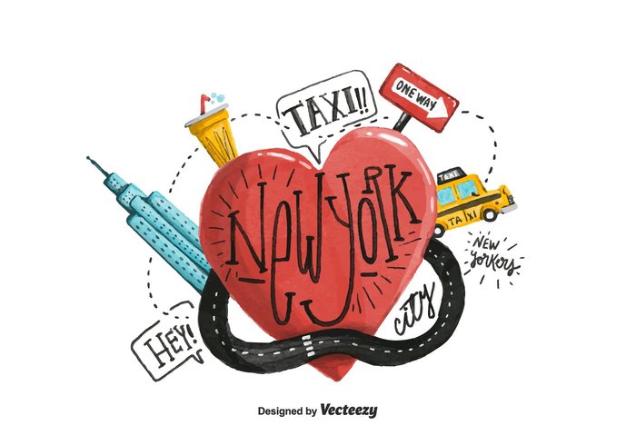 New York Heart Watercolor PSD New York Heart Watercolor PSD