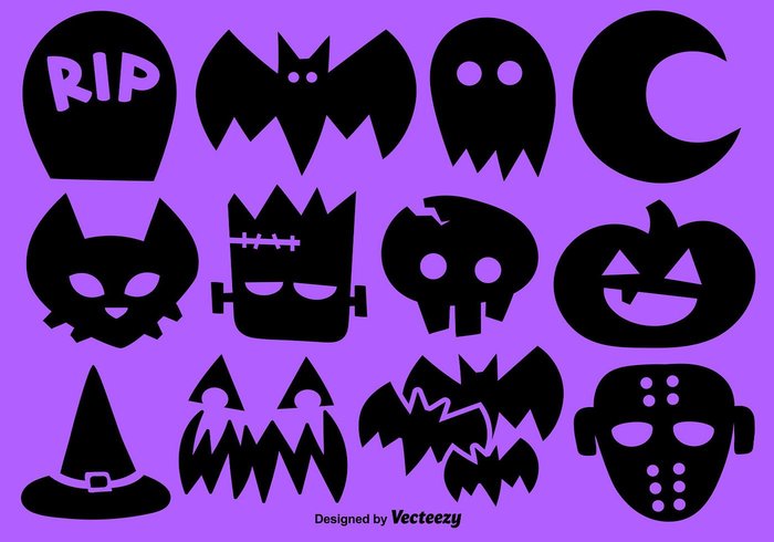 Set Of 12 Halloween Brush Icons Set Of 12 Halloween Brush Icons