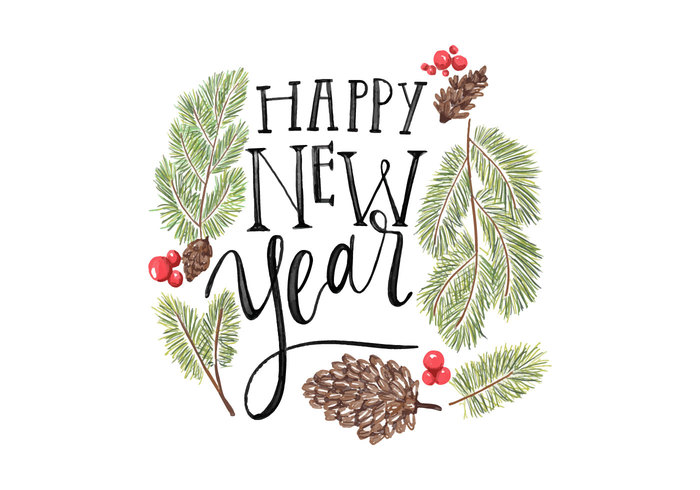 Happy New Year Lettering PSD Happy New Year Lettering PSD