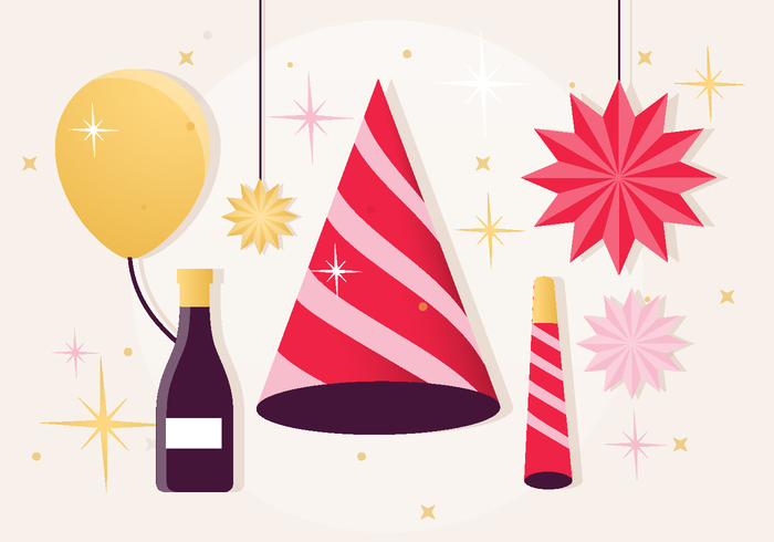 Festive New Year Elements PSD Festive New Year Elements PSD