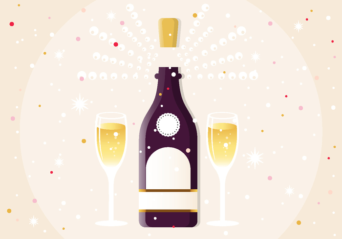 New Year Champagne PSD Illustration New Year Champagne PSD Illustration