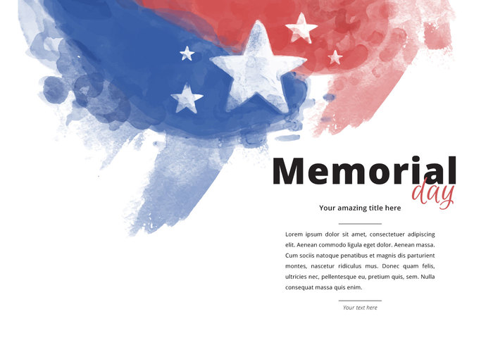 Patriotic Memorial Day Watercolor PSD Patriotic Memorial Day Watercolor PSD