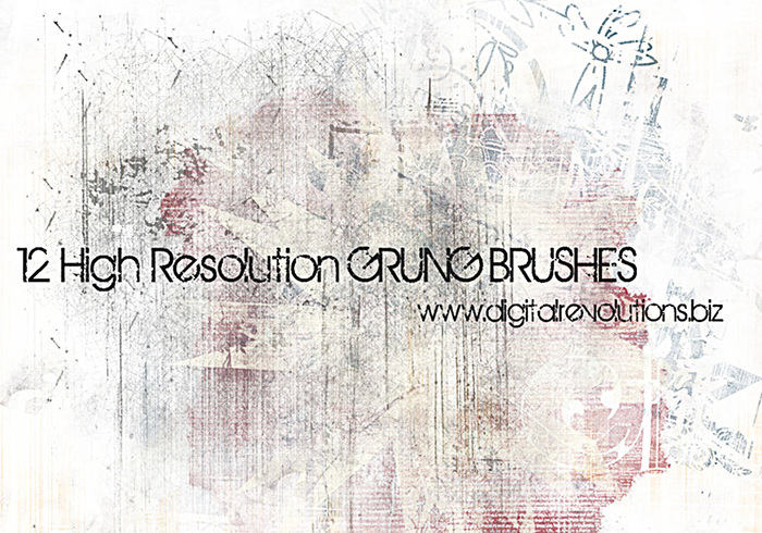 12 brosses à texture haute résolution grunge