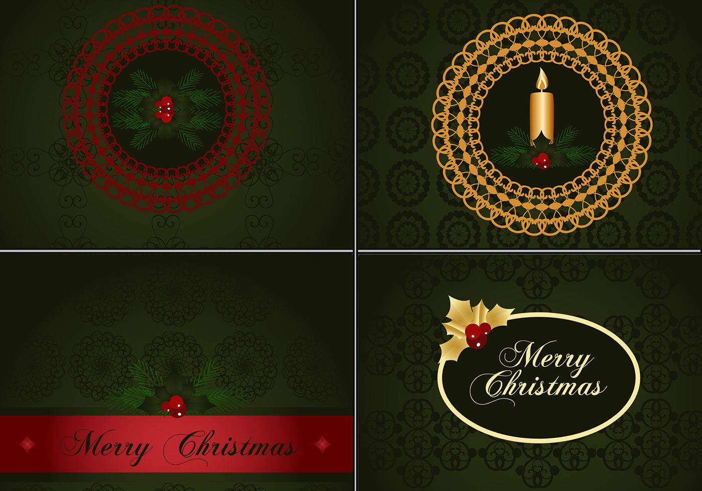 Deep Green Christmas Photoshop Wallpapers - Free Photoshop Brushes at