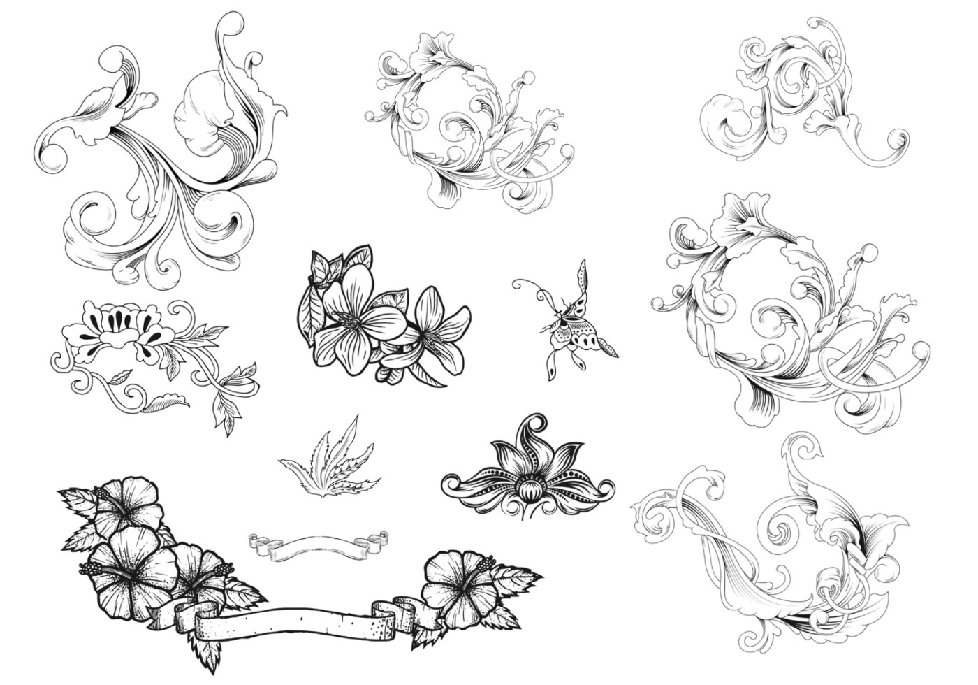 Ornamental Flourish Brush Pack Free Brushes at Brusheezy!