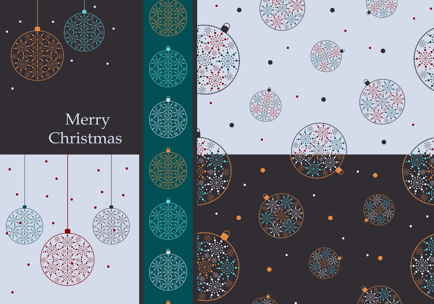 Colorful Christmas Ornaments Wallpaper And Brush Pack Free
