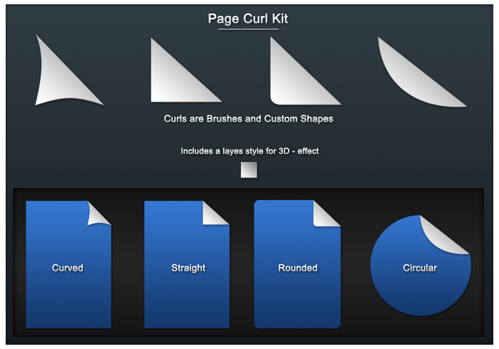 Corner Brush and Shapes Page Curls Kit