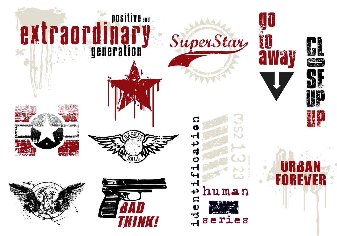 Grunge Urban Brush Elements Pack Free Brushes at Brusheezy!