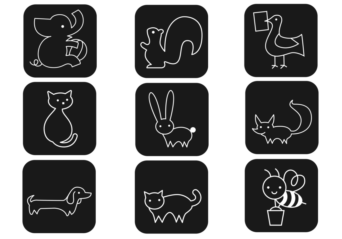 Outline Cartoon Animal Brushes Pack Free Brushes at Brusheezy!