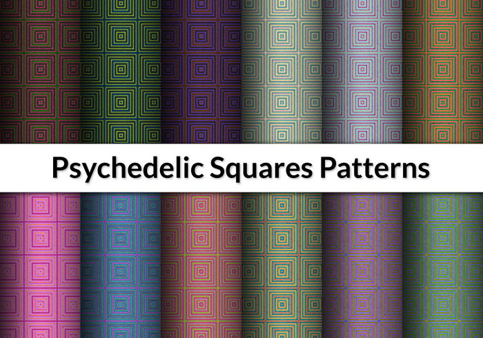 12 Psychedelic Squares Patterns