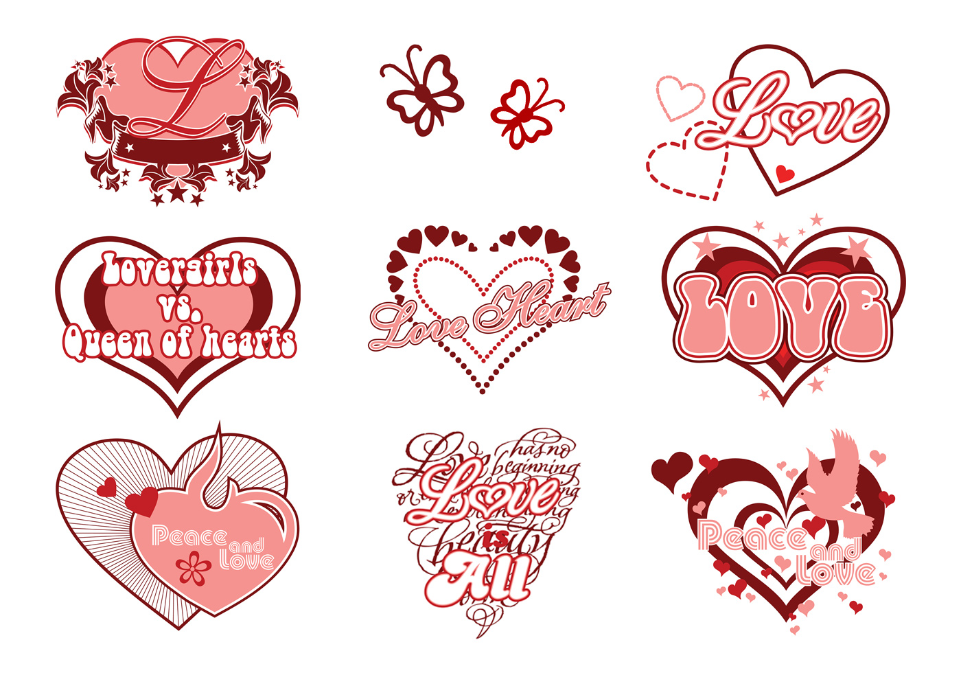 Love and Heart Brushes Pack Free Brushes at Brusheezy!