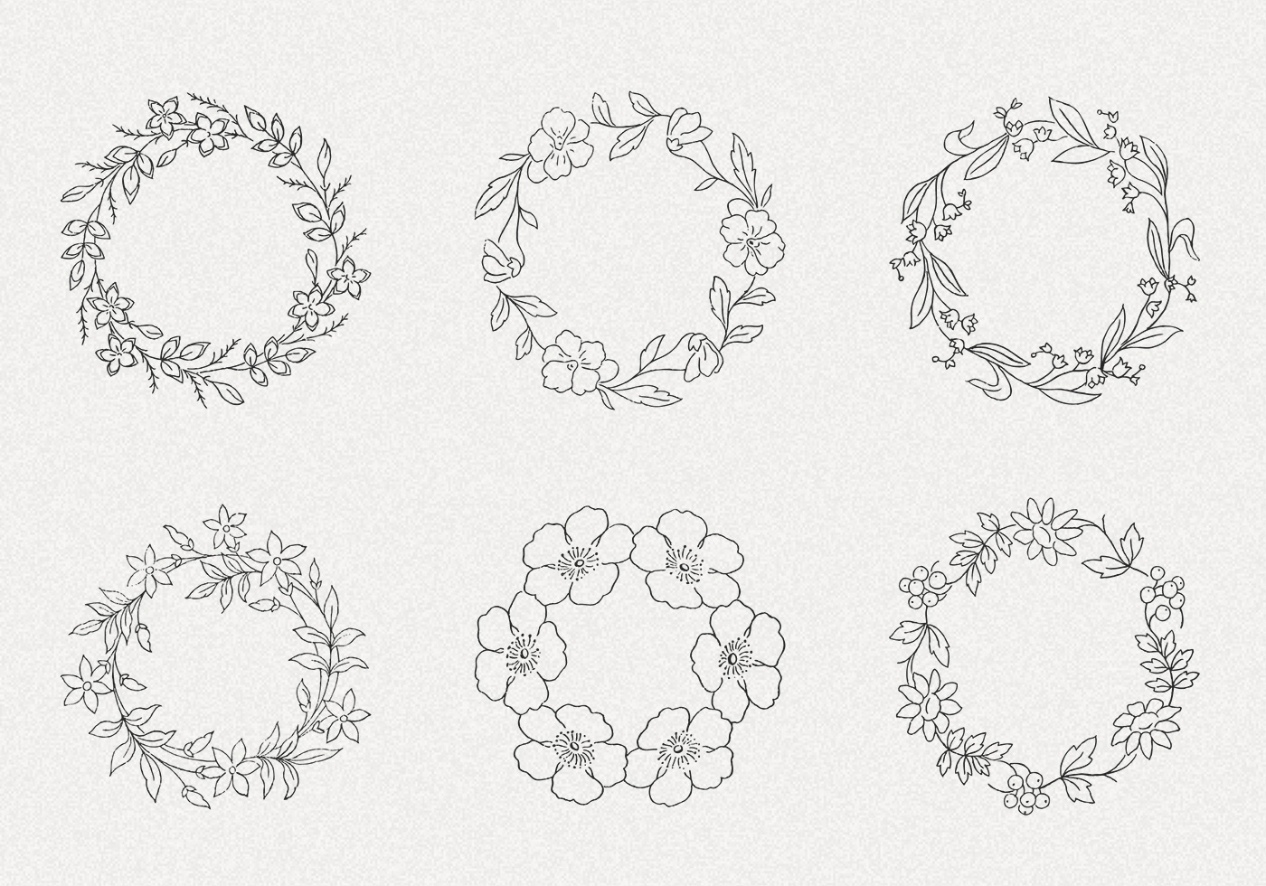 Hand Drawn Wreath PSD Pack II Free Brushes at Brusheezy!