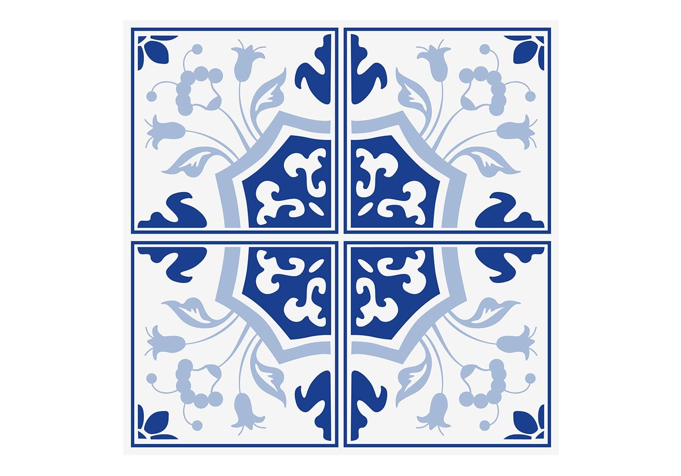 Delft Blue Floral Tiles PSD Free Brushes at Brusheezy!