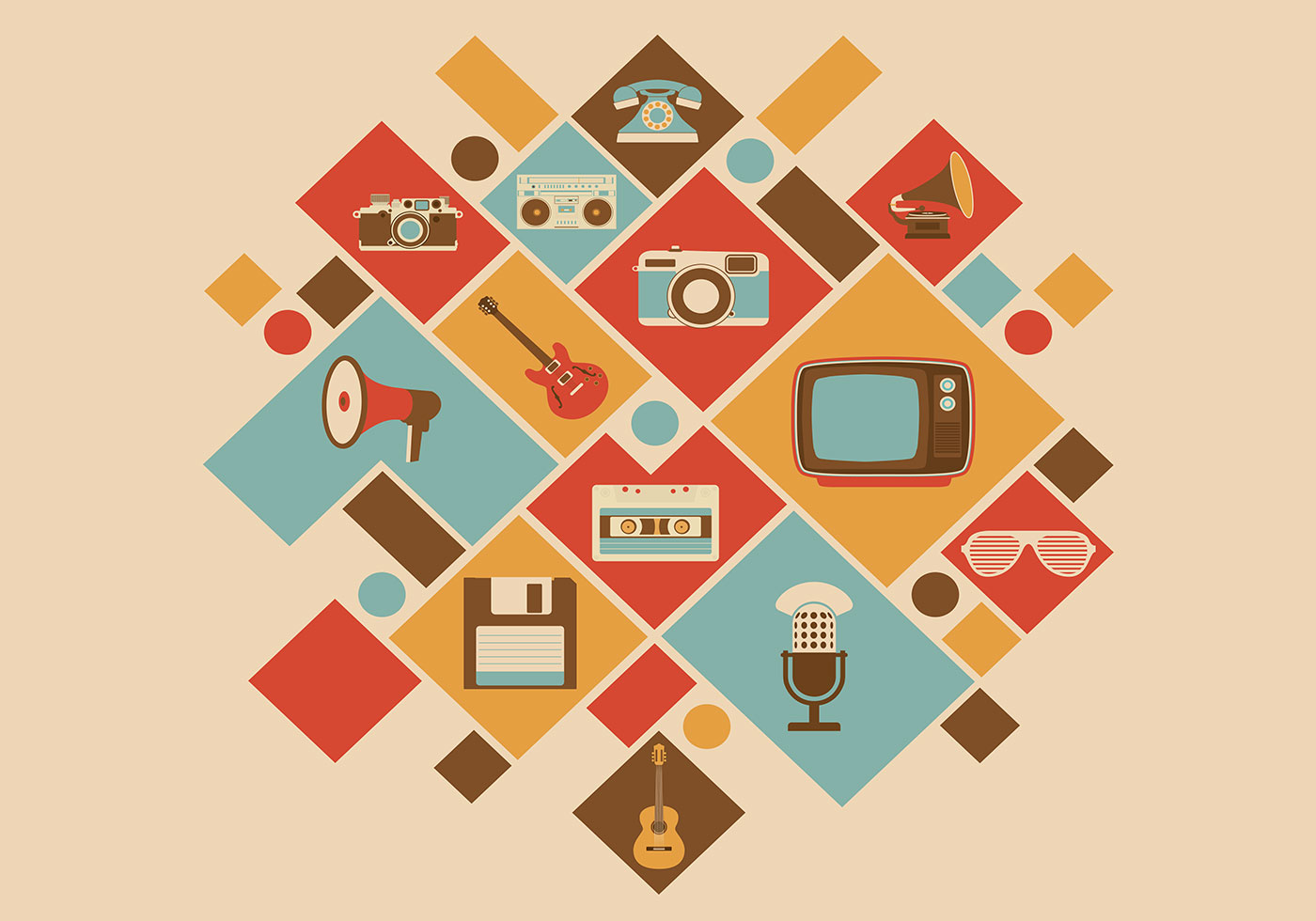 Retro Media Icon PSD Background - Free Photoshop Brushes at Brusheezy!