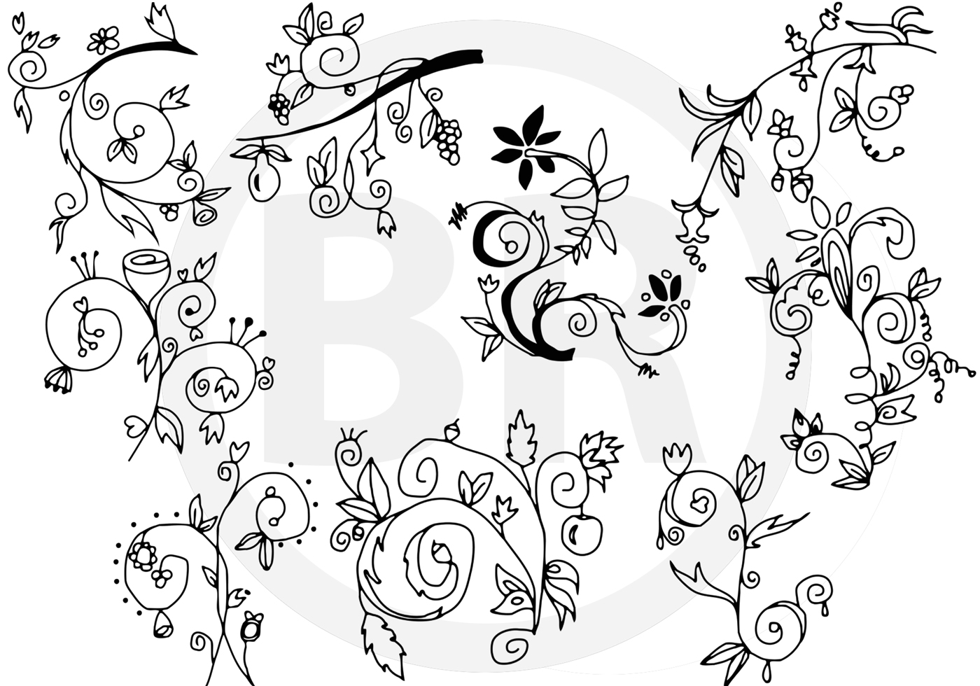 In Blossom Hand drawn floral brushes Free Brushes at