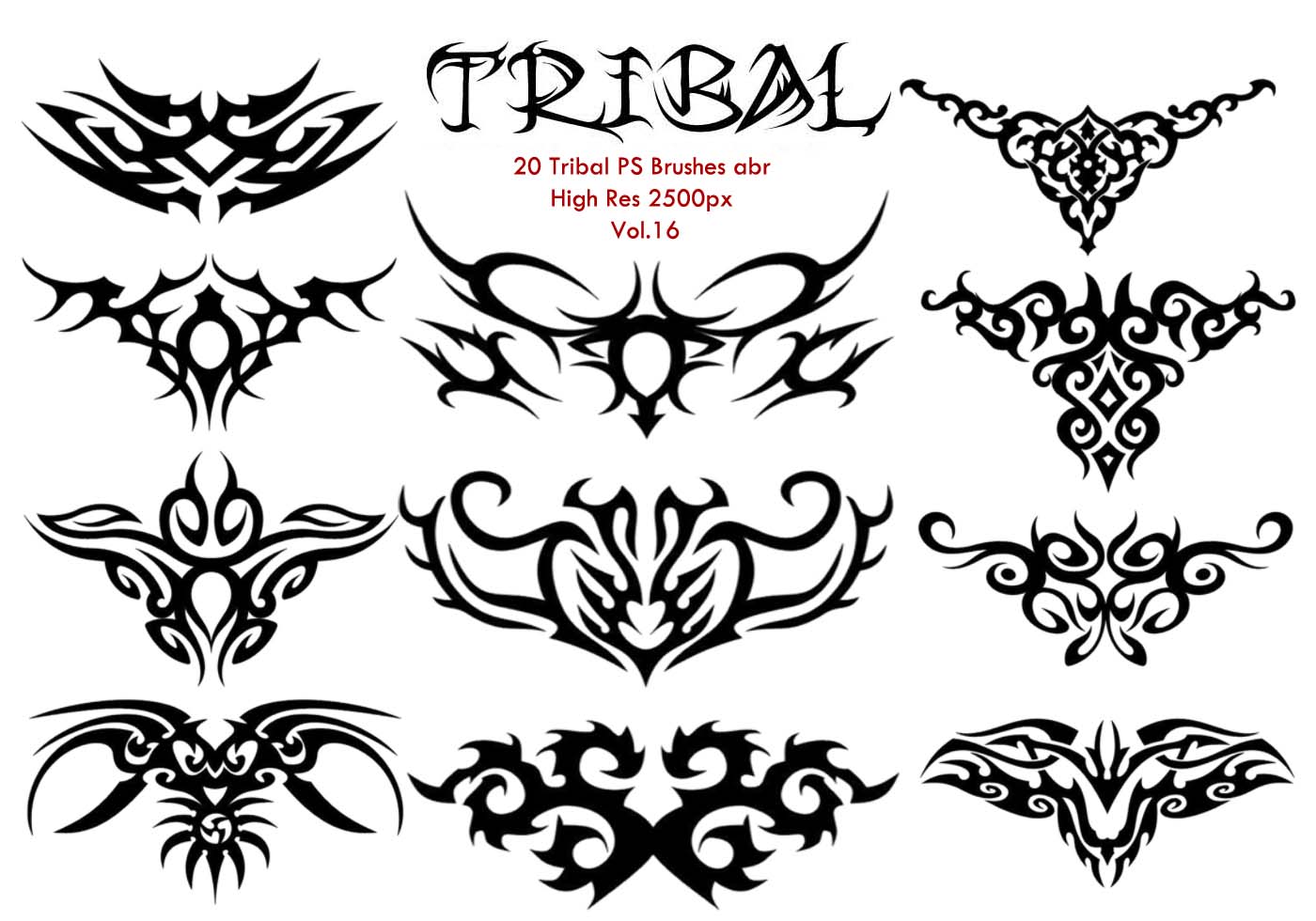 20 Tribal PS Brushes vol.16 Free Brushes at Brusheezy!