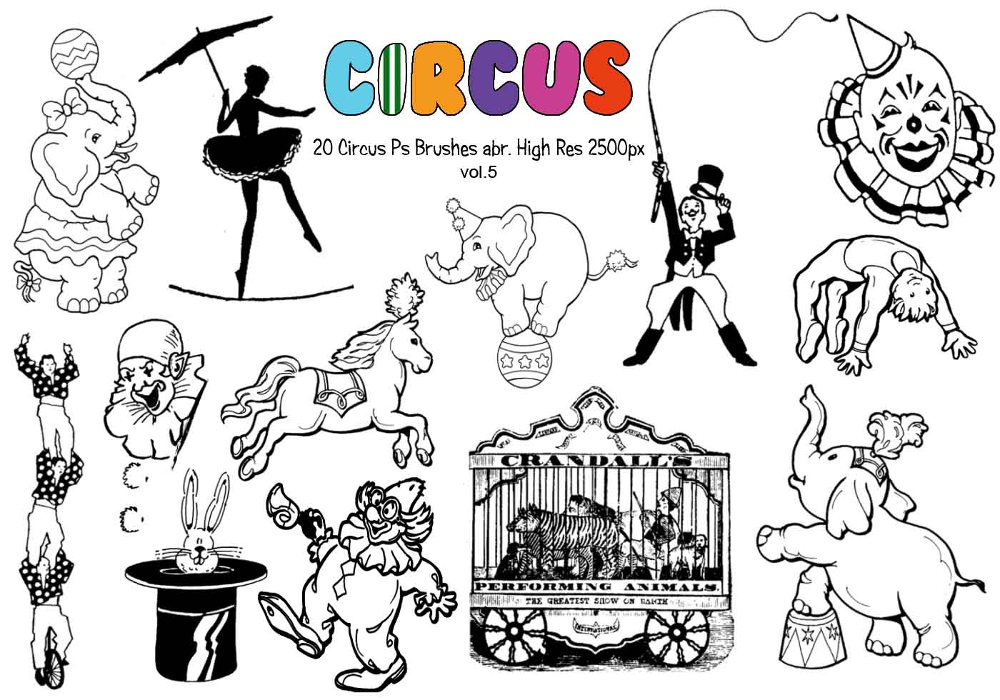 Psp Tutorial Circus 20 Circus Ps Brushes vol.5 - Free Photoshop Brushes at Brusheezy!