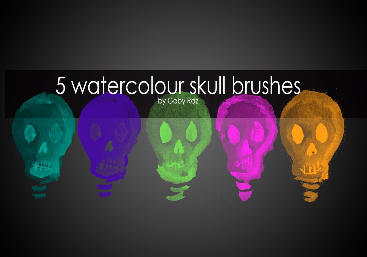 5 Handpainted Watercolour Skull Brushes Free Brushes at