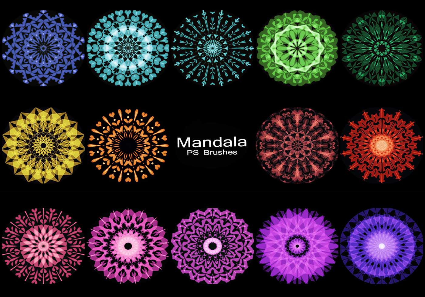 20 Mandala PS Brushes abr. vol.6 Free Brushes at Brusheezy!