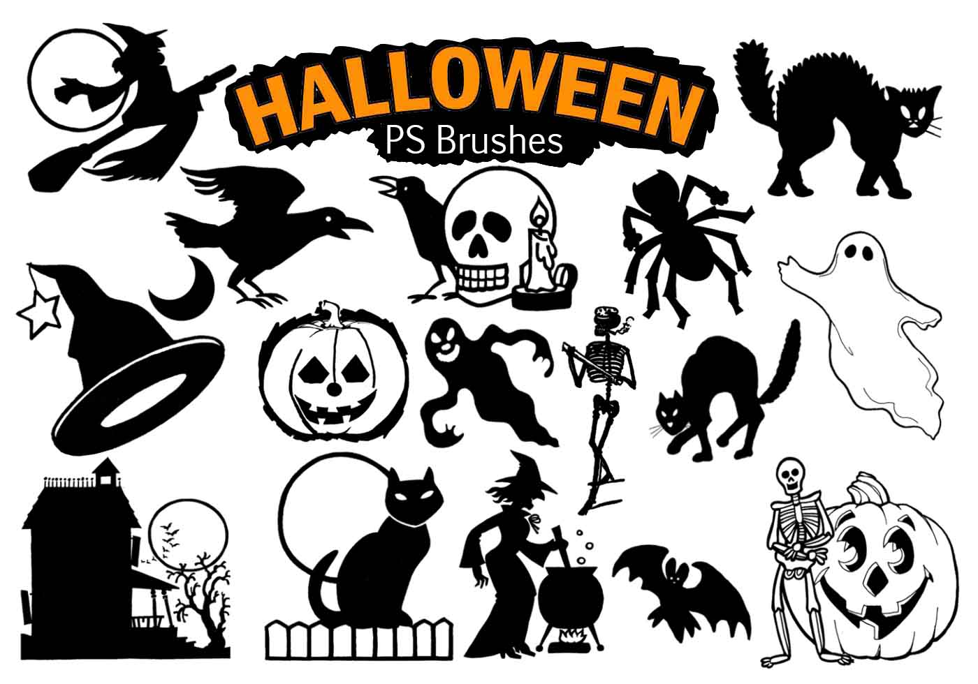 20 Halloween PS Brushes abr. Vol.6 Free Brushes at Brusheezy!