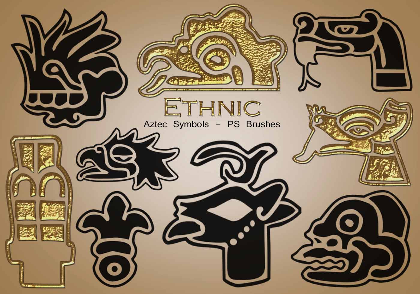 20 ethnic aztec symbols ps brushes abr vol 19 free aztec symbols