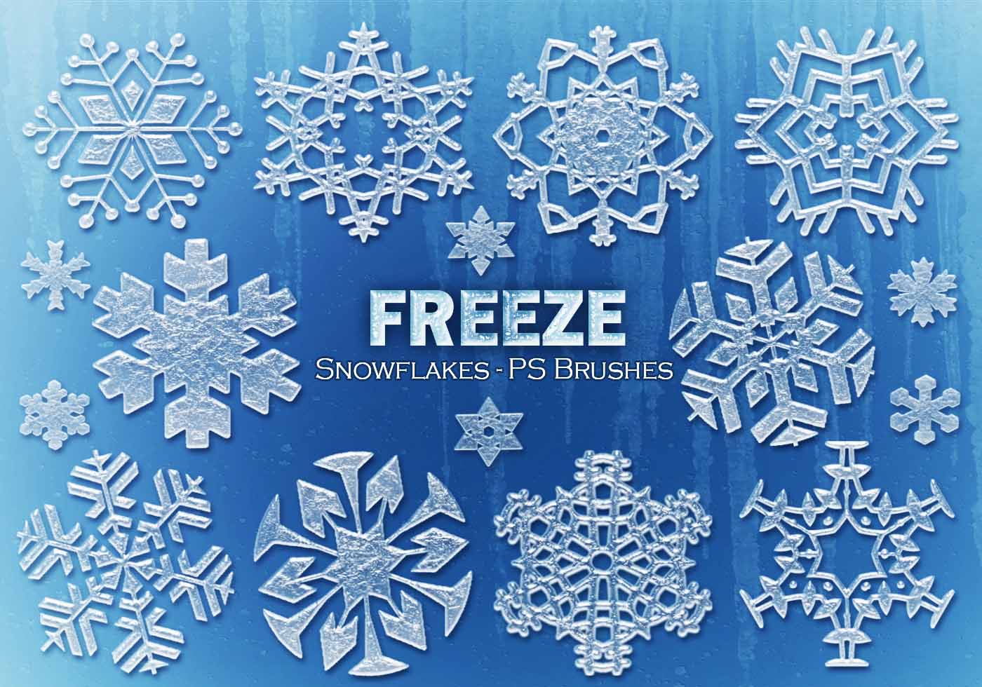 20 Freeze Snowflakes PS Brushes abr. Vol.11 Free Brushes at
