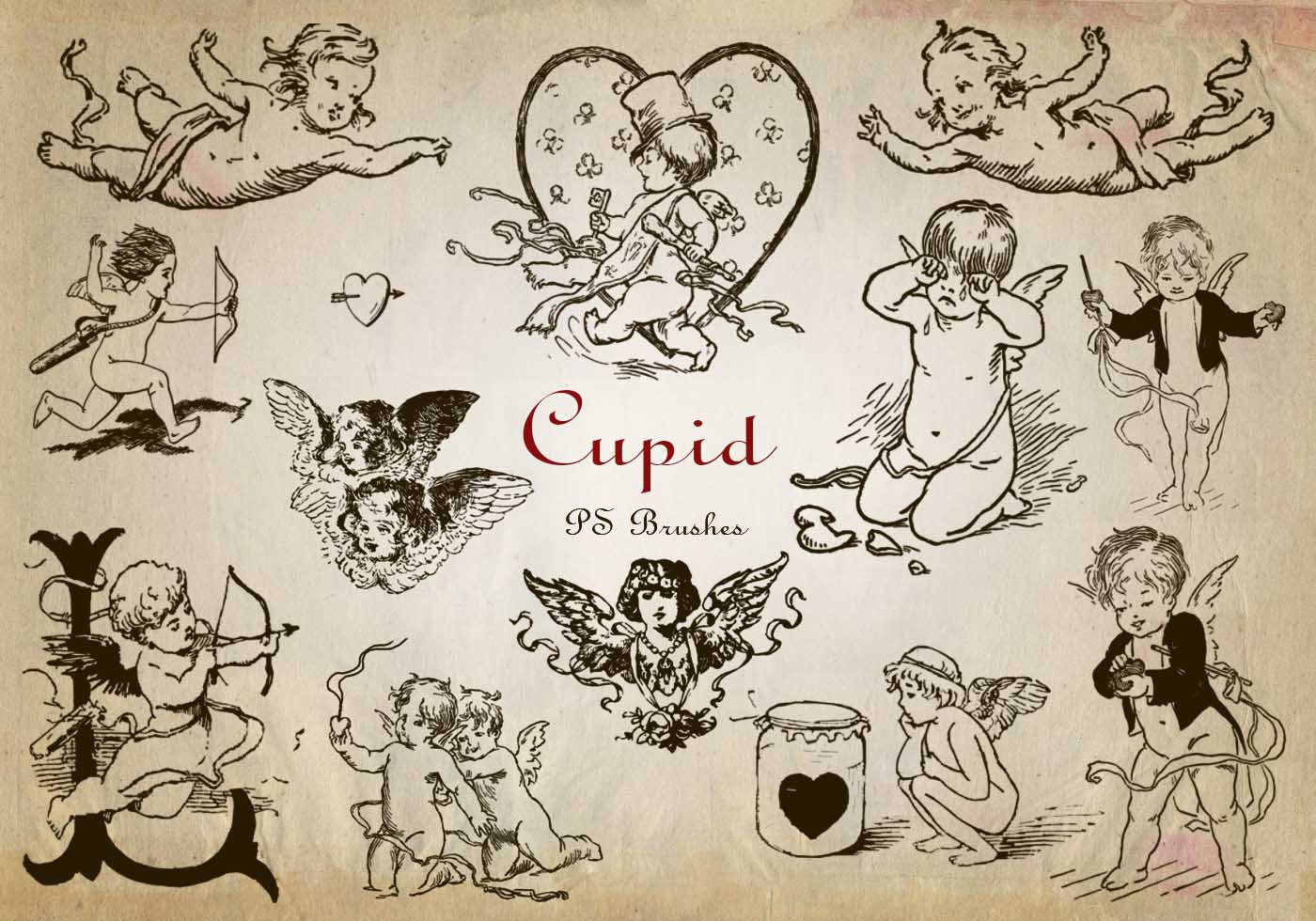 20 Engraved Cupid PS Brushes abr. Vol.9 Free Brushes at