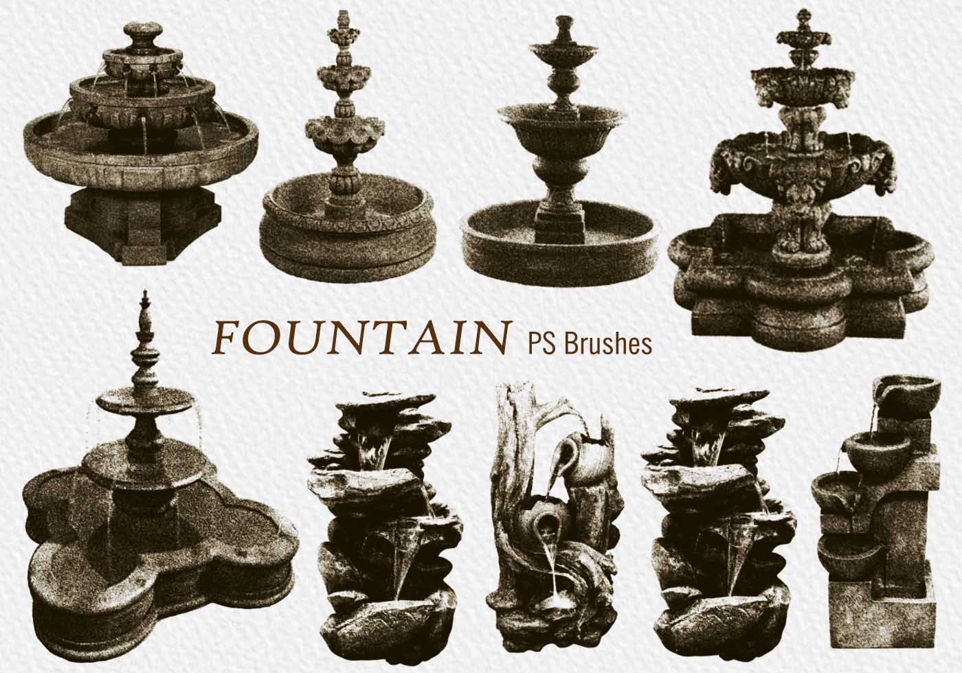 20 Vintage Fountain PS Brushes.abr vol.2 Free Brushes at