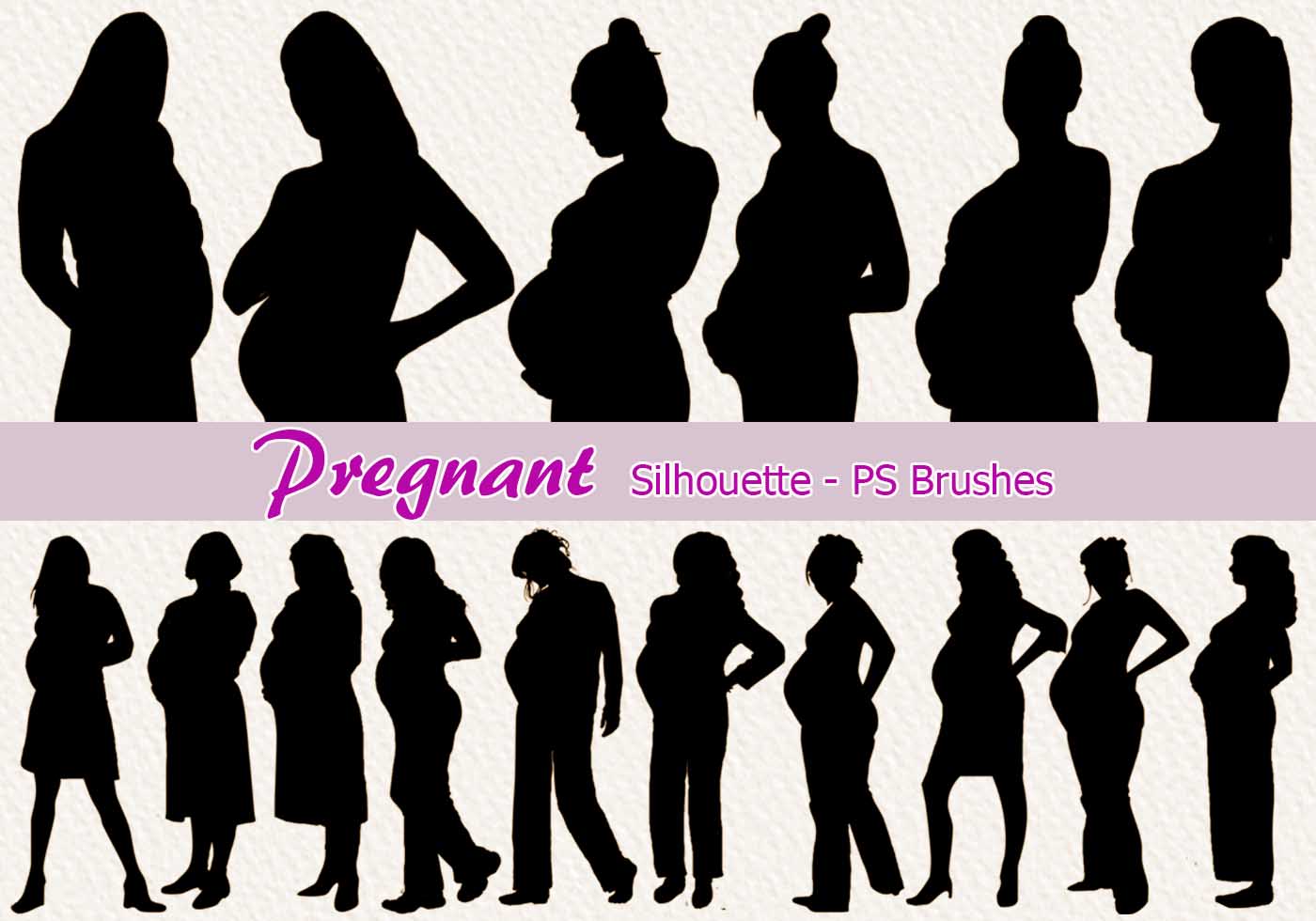 20 Pregnant Silhouette PS Brushes abr.Vol.5 Free Brushes at