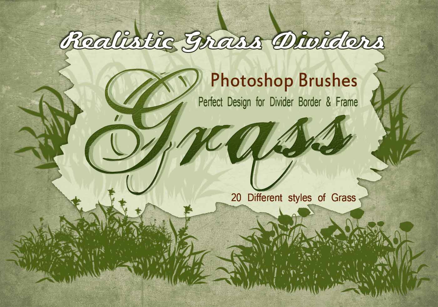 20 Grass Silhouette PS Brushes.abr vol.10 Free Brushes at