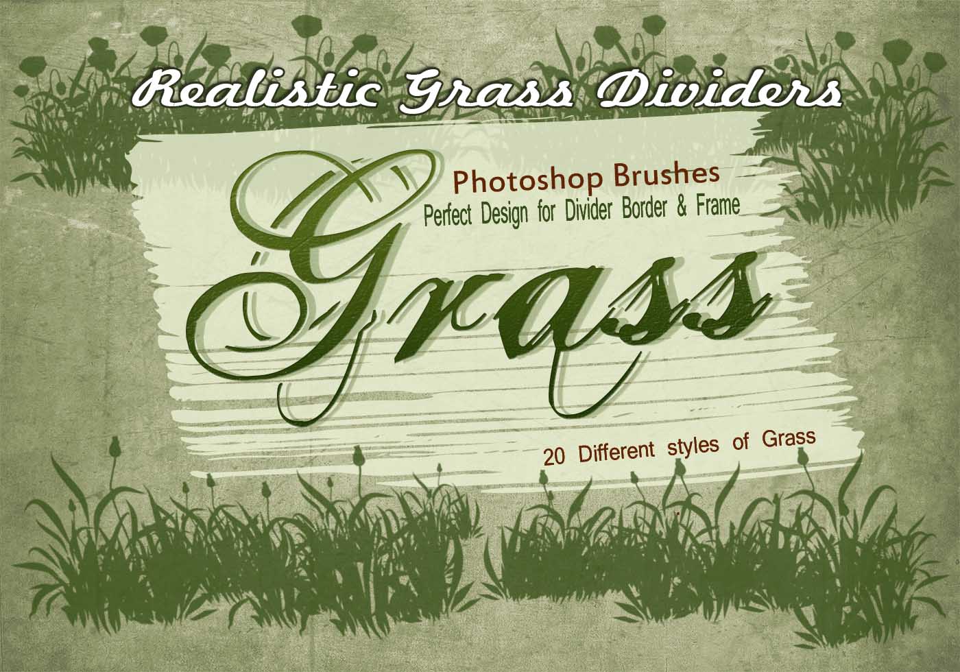 20 Grass Silhouette PS Brushes.abr vol.12 Free Brushes at