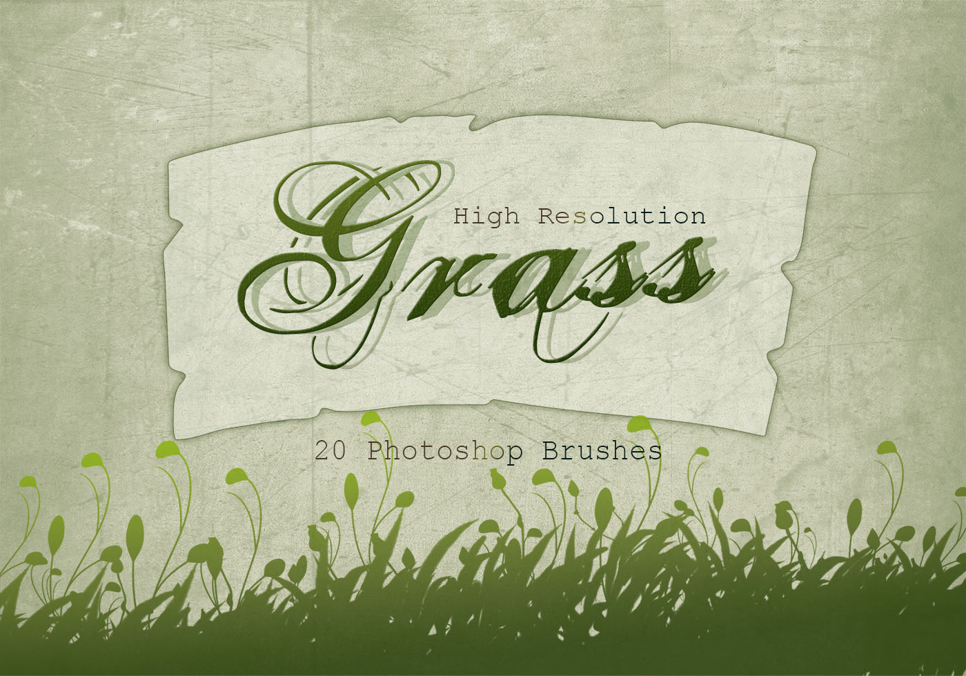 20 Grass Silhouette PS Brushes.abr vol.4 Free Brushes at