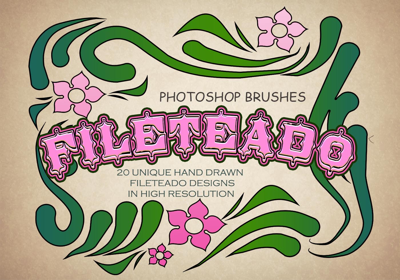 20 Hand Drawn Fileteado PS Brushes abr. vol.2 Free Brushes