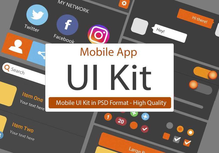 UI Kit PSD - Mobile App