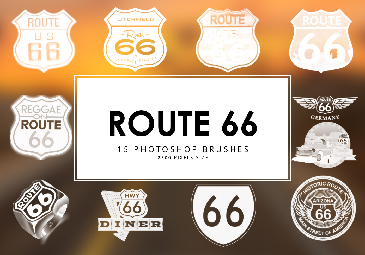 Route 66 Pinceles para Photoshop - ¡Pinceles de Photoshop gratis en ...