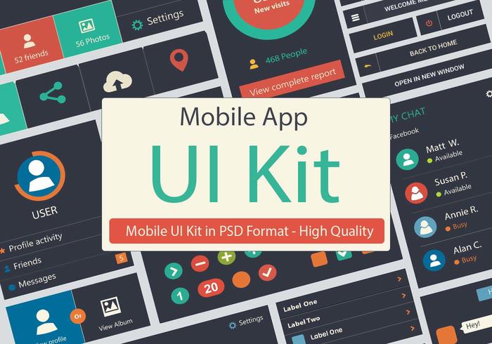 ui kit psd - mobile app