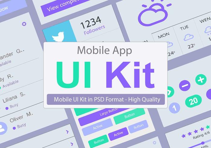 UI Kit PSD - Mobile App 