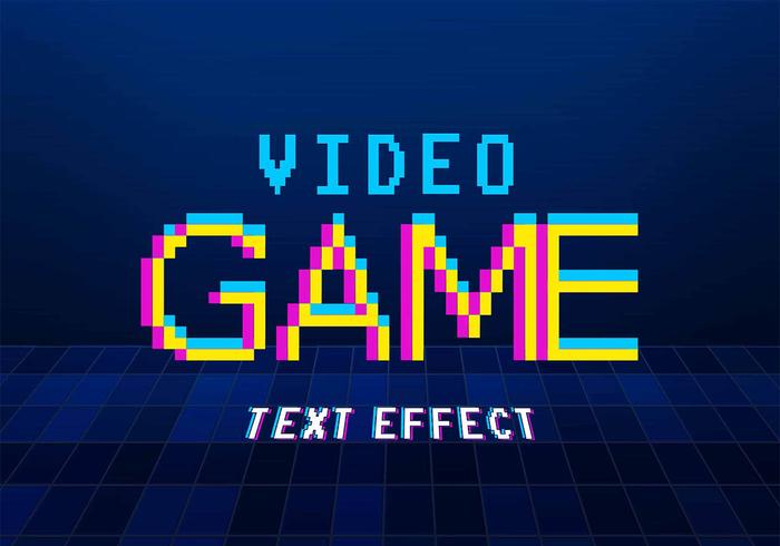 Efeito de texto de videogame PSD