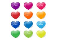 Glossy Heart Button PSD Pack