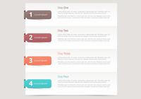 Papéis horizontais com etiquetas coloridas PSD Pack