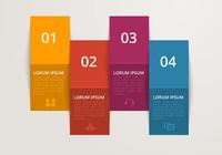 Gefaltete farbige Papier PSD Banner