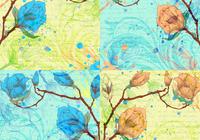 Script och Flower Backgrounds PSD