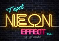 Efecto de texto de neón PSD Vol.1